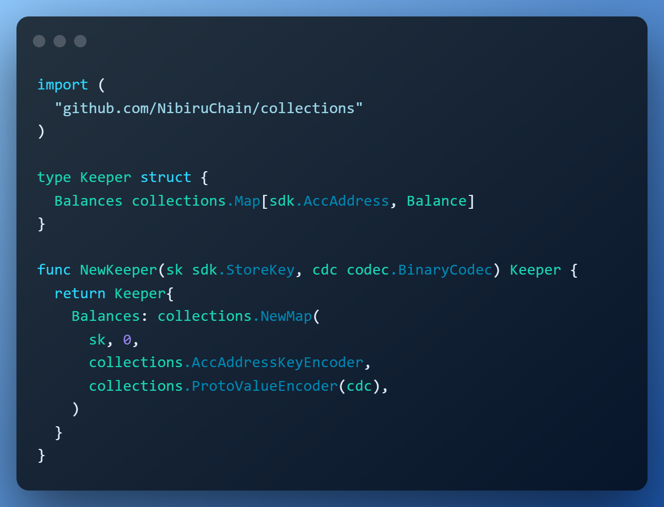 Storage types example - Collections